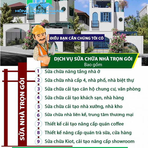 BẢNG BÁO GIÁ SỬA CHỮA NHÀ TẠI TP.HCM  NĂM GIÁP THÌN 2024